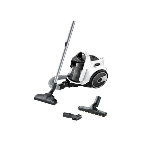 BOSCH BGS05A322 - Aspirateur Traineau sans Sac - Rayon d'action 9 m - Capacité bac 1,5 L - 78 dB - 700 W - Blanc