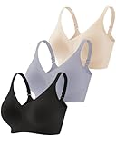 Vinfact 3 Pack Womens Wireless No Underwire Comfort Soft Bras Pullover Jelly Support Seamless Sleep Tshirt Everyday Bralette