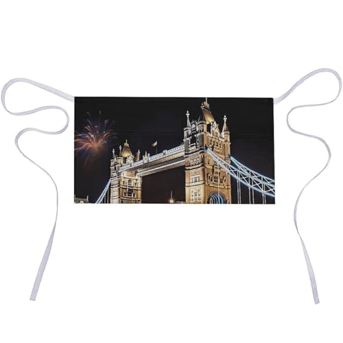 LZQPOEAS London Tower Bridge Waist Apron with 3 Pockets