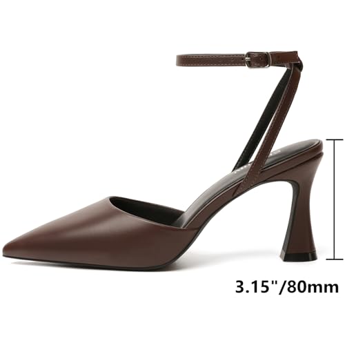 Image of Susanny Heels for Women Stiletto Closed Pointed Toe Backless Dress Shoes High Heels Sexy Kitten Pumps Wedding Guest Party Dance Prom Dressy Comfort Shoes