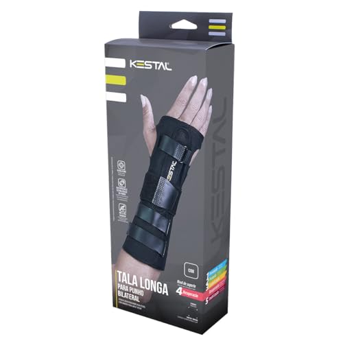 Kestal Munhequeira Tala Longa para Punho, órtese Preto, Bilateral, P