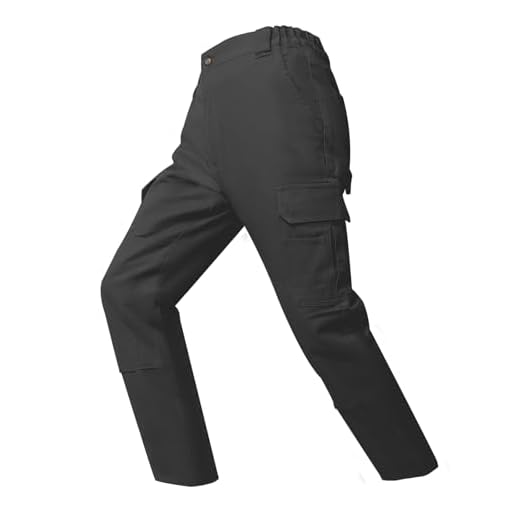 wantdo Calça cargo masculina de sarja Ripstop com ajuste folgado e 6 bolsos, Preto, 42W / 30L