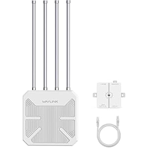 WAVLIN AX1800 Outdoor WiFi 6 Extender Long Range, WiFi 6 Outdoor Wireless Access Point, Support Active PoE, 4x8dBi Antennas,Outdoor WiFi Solution,IP67,Up to 128 Devices for Farm,Yard,RV,Campsite,Park