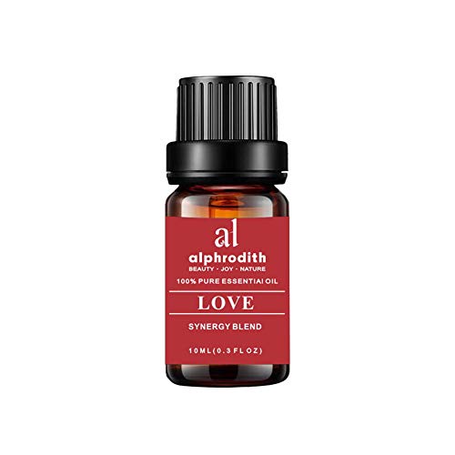 Alphrodith Love Essential Oil Synergy Blend 100% Pure Undiluted Therapeutic Grade Aromatherapy Scented Oils - 10ml for Diffuser, Boost Mood, Skin Therapy, Spa & Home