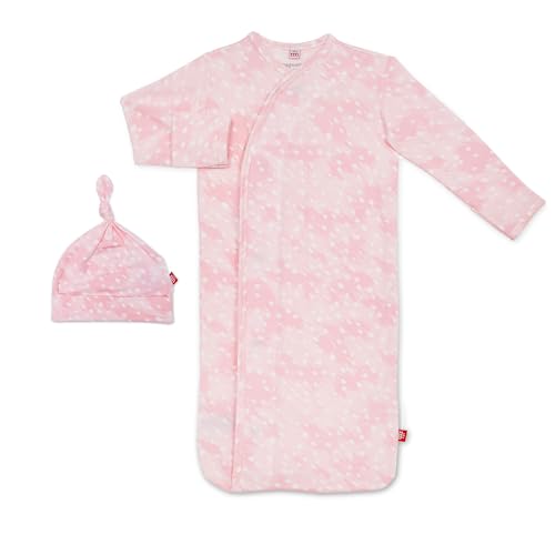Image of Magnetic Me Modal Newborn Sleeper Gown & Hat Set | Silky Soft Modal Fabric Sleep Sack