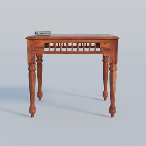 Image of Dining Table 4 Seater | Solid Sheesham Wood Four Seater Dinning Table Set with 3 Cushioned Chairs & 1 Bench | Rectangular Dinner Table for Home, Kitchen & Living Room | Natural Finish