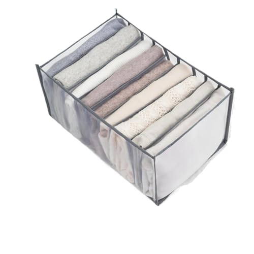 Pantaletas, calcetines, cajas de almacenamiento para armario, pantalones, ropa, ropa interior, cajones, jeans, separador de ropa, brasier, plegable (camiseta gris de 9 rejillas)