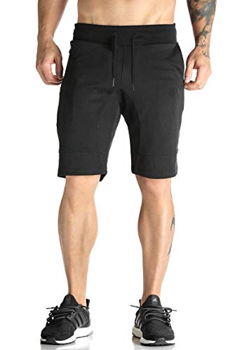 Image of Peppyzone Men's Cotton Shorts with Zipper Pocket (3XL, Black)