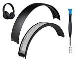 SOULWIT Top+Bottom Headband Cover Kit for Beats Studio 3 & Studio 2 Wired & Wireless Headphones, Replacement Headstrap Pad Repair Part with Durable Silicone and Plastic - Studio3 Matte Black