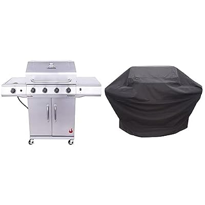 Char-Broil 463354021 Performance 4-Burner Cabinet Style Liquid Propane Gas Grill, Stainless Steel & Performance Grill Cover, 3-4 Burner: Large