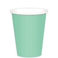 Amscan Party Paper Cups 20 Pieces, 266 ml Capacity, Cool Mint
