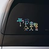 Position Open Divorced Stick Figure Family Sticker Vinyl Decal Notebook Car Window Laptop 6' x 3' | Holographic |
