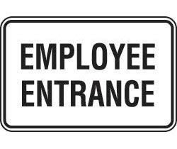 Lilyanaen New Great Exit Enter Signs Employee Entrance Aluminum Metal Sign 12 x 18 inches White/Black for Outdoors