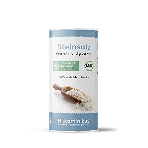 Histaminikus Steinsalz, unjodiertes Salz (250g), histaminfrei, rein und ohne Zusatzstoffe, glutenfrei und geeignet bei Histaminintoleranz sowie für Ernährungsbewusste