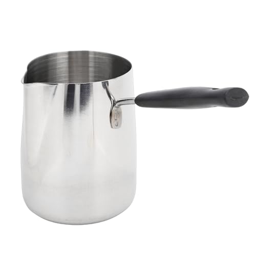 Fockety cafeteras Turca, cafeteras para Estufa de Acero Inoxidable 304 con Boquilla de Pico de águila, para Calentar Leche, Chocolate, té y Salsas (600ml)
