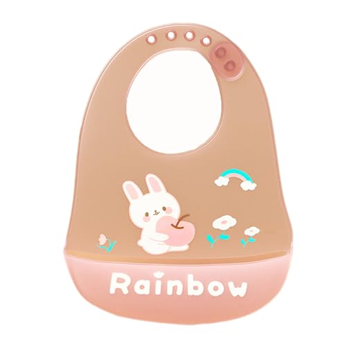 Mata haklappar, silikon haklappar, Vattentäta Justerbar matfångare Silikonhaklappar, Tvättbara för babymat, söta djurhalsdukar för pojkar och flickor