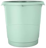VON Leitz Papierkorb, 12er Pack, 14 l Fassungsvermögen, Pastell Grün