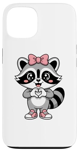 Cute Raccoon Coquette Bow Retro common Raccoon Kids Girls �X�}�z�P�[�X iPhone 13 �p