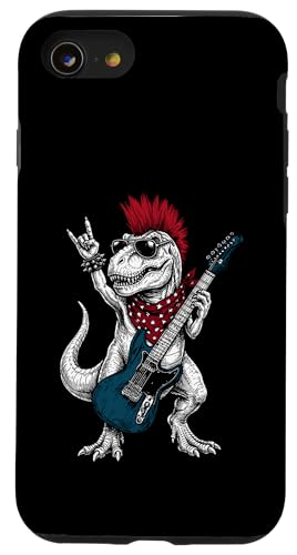 Funny T-Rex Dino Playing Guitar USA �����I�ȃ��z�[�N���b�N �X�}�z�P�[�X iPhone SE (2020) / 7 / 8 �p