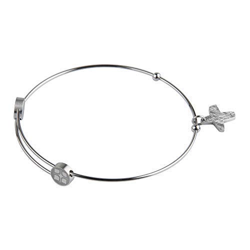Preisvergleich Produktbild Ernstes Design Armreif Edelstahl A203 mit Kreuz Armband