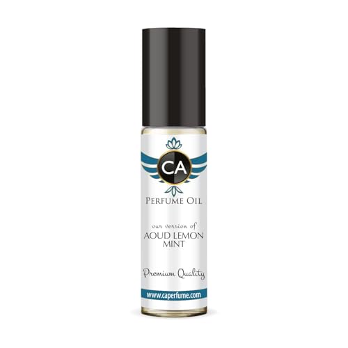 CA Perfume Impression of Aoud Lemon Mint Unisex Fragrance Oil Woody Aromatic Scent Long Lasting Perfumes for Women &amp; Men Travel Size TSA Ready Mini Parfum Body Oil Roll-on 0.33 Fl Oz 10ml