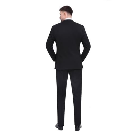 P&L Men's 2 Piece Suit Slim Fit Elegant 2-Button Blazer & Pants Set for Business Wedding Prom2
