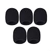 Black Foam Handheld Microphone Windscreen 5 Pack Thick Sponge Replacement Covers To Reduce Wind Noise And Protect Vocal Mic From Spit Ideal For Live Stage Performance Ktv Conference Room News Report #5