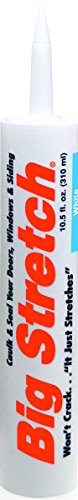 Sashco 10016 Big Stretch High-Performance Caulk, 10.5oz Cartridge, White