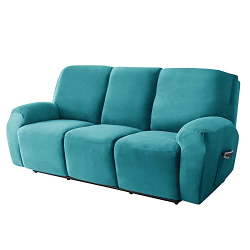 Funda de sofá reclinable de terciopelo premium ajustable de 1 a 3 plazas 2