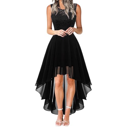 Women's Sequin Halter Cocktail Prom Dresses Hi-Lo Sparkly Glitter Homecoming Bridesmaid Wedding Dress Black