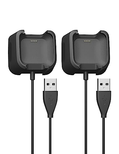 Sinoacc Cargador para Fitbit Versa 1/Lite/SE - Cable de Carga de Repuesto para Reloj Inteligente (1 m), Paquete de 2