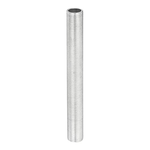 YOKIVE Lámpara Tubo Boquilla, 10cm Longitud M12 Rosca 1mm Paso Galvanizado Hueco Tubo Lámpara Reparación Piezas, Genial para Luz Accesorios