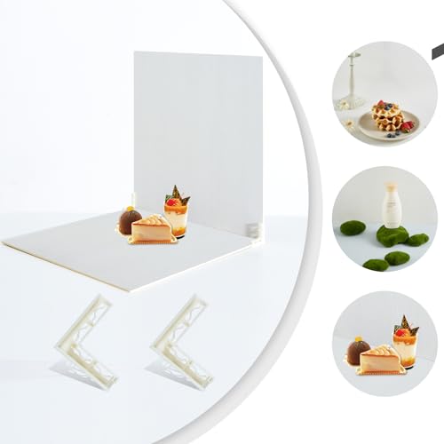 Image of 2 PCS Boards Photo Backdrop for Flat Lay, Food Photography Background 24x24 Inch, BEIYANG (Black Walnut+Dark Gray)