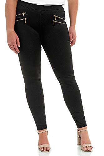 Elara Miss Anna Pantalones Elásticos Mujer Skinny Jegging Tallas Grandes Chunkyrayan Negro A11/A55 Black 54 (7XL)