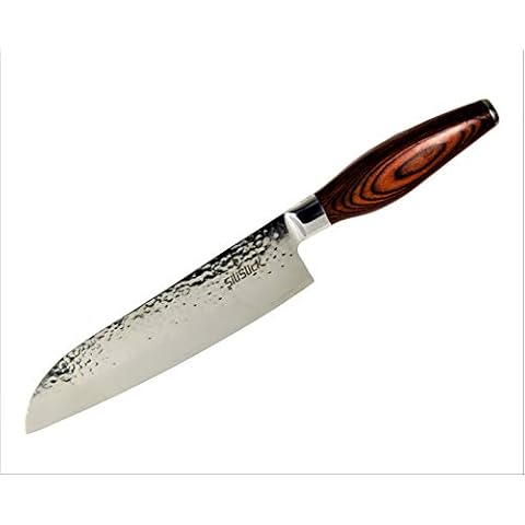 Damascus Santoku Knife | Professional 7.25” Elegant Kitchen Knife, Precise Cutting, Ideal For Meat & Vegetables, Damascus Gold Standard Steel Razor Sharp Blade Cover