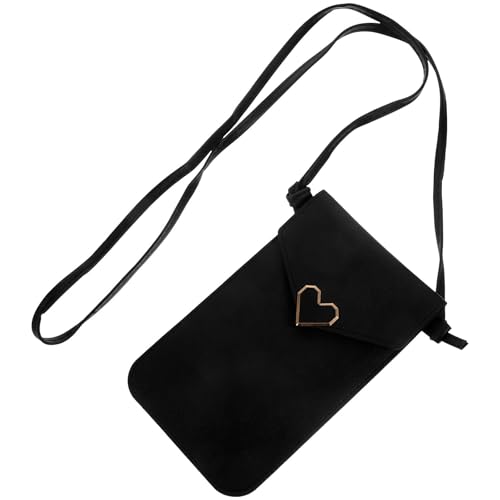 DRESSOOS Bolso Bandolera Mujer Transparente Orejas de Gato, Funda para Teléfono Móvil de Pu Negro, Tamaño Compacto para Uso Diario, Compras y Ocio al Aire Libre