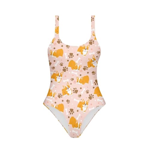 Pink Cartoon One-Piece Swimsuit for Girls & Teens