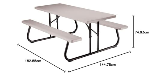 LIFETIME 22119 6 ft (1.83 m) Picnic Table (putty)