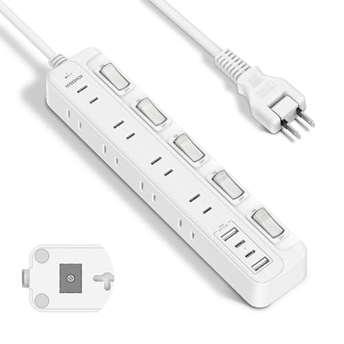 Amazon.co.jp: 電源タップ マグネット 延長コード 2m 5つ個別スイッチ