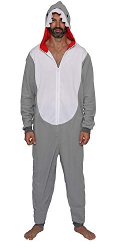 Men's Daddy Shark Union Suit Onesie Pajama Costume, Mens Shark, Size L/XL