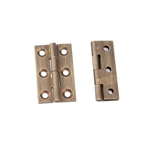 My Mironey 1.5" Mini Solid Brass Hinges 4-Pack Antique Bronze Cabinet Hinges Retro Butt Hinges Decorative Drawer Hinges With Screws For Jewelry Chest Wood Box #TOP1