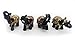 Mose Cafolo Feng Shui Set of 4 Black Thai Elephants Statues Wealth Lucky Figurines Home Decor Housewarming Congratulatory Gift