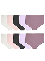 Plus Size Brief - 10 Pack - Black/White/Purple