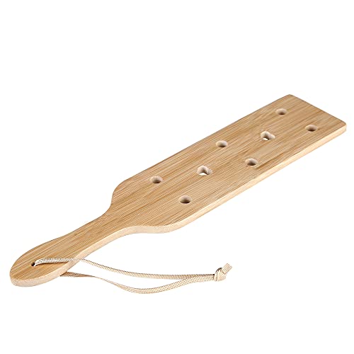 DOMG Bamboo Wood Paddle Lightweight Wooden Paddle with Airflow Holes, 13.3 Inch