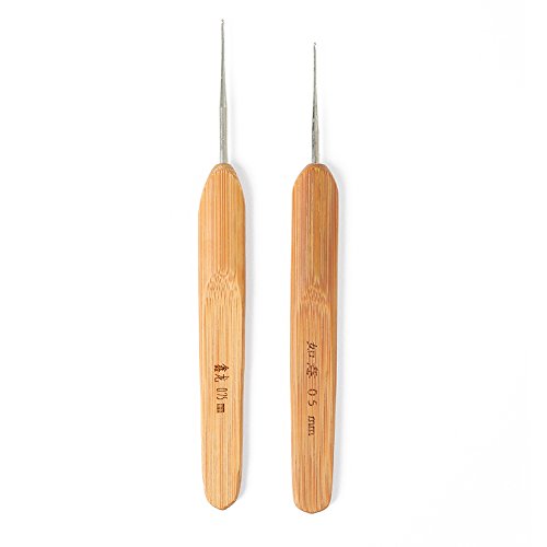 Dreadlock Crochet Hook Soft Touch Steel 0.5mm 0.75mm Two Crochet Hook for Dreads Dreadlock Needle Tool for Braid Craft