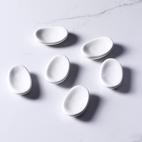 Tacuhy 6 Pcs Ceramic Chopstick Rest Porcelain Chopsticks Spoons Rests Holder, White #TOP6