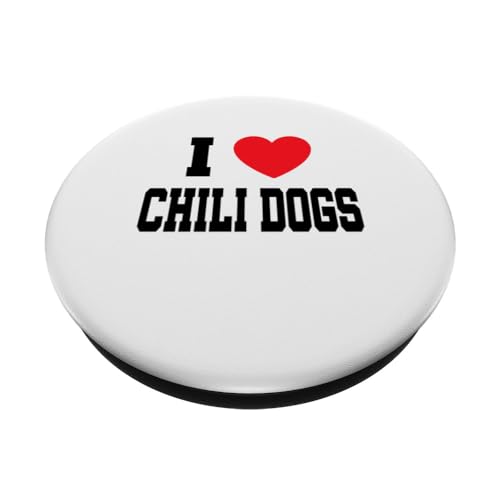 I Love Chili Dogs PopSockets Swappable PopGrip, Black - Image 2
