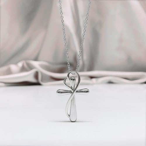 Collier de Croix religieux argent sterling 925 et zircon brillant