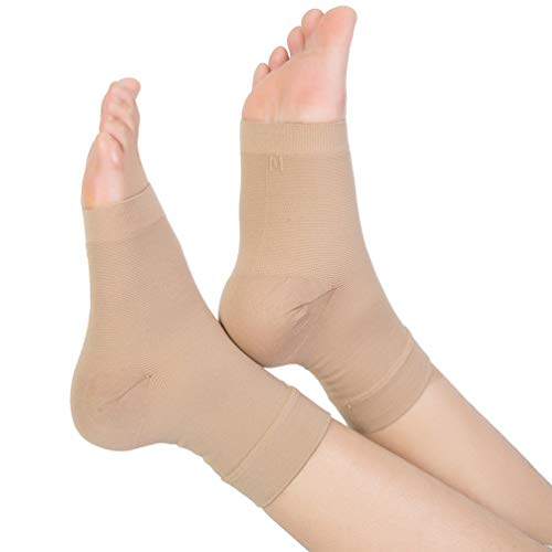 TOFLYÂ® Plantar Fasciitis Socks for Women Men, Truly 20-30mmHg Compression Socks for Arch & Ankle Support, Foot Care Compression Sleeves for Injury Recovery, Eases Swelling, Pain Relief, Beige S