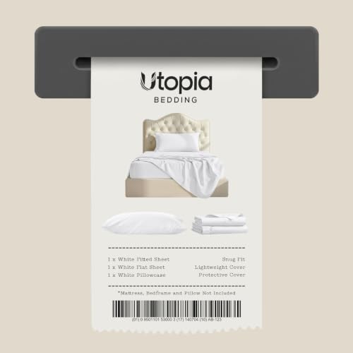 Image of Utopia Bedding Twin XL Bed Sheets Set - Pack of 2 Sheet Sets - Perfect for Spa, Hotel, & Guest Bedroom - Brushed Microfiber - Shrinkage and Fade Resistant - Easy Care (White)